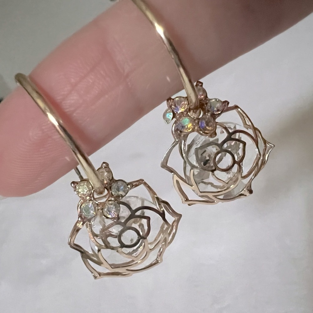 Nwot gold tone Camilla Crystal Drop earrings